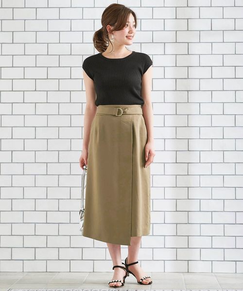 le.coeur blanc（ルクールブラン）の「リヨセルベルテッドラップスカート（スカート・レディース・ベージュ/ブラウン/ネイビー・38/36）」の15枚目の写真