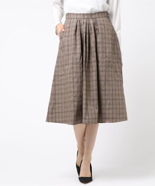 AMERICAN HOLIC（アメリカンホリック）の「10col. フロントタックスカート　＊（スカート・レディース・その他8/グリーン系その他5/イエロー系その他/ブルー系その他5/ブラウン系その他4/ベージュ/グリーン/ボルドー/ブラック/マスタード・FREE）」の3枚目の写真