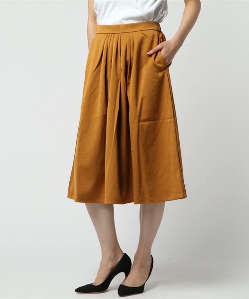 AMERICAN HOLIC（アメリカンホリック）の「10col. フロントタックスカート　＊（スカート・レディース・その他8/グリーン系その他5/イエロー系その他/ブルー系その他5/ブラウン系その他4/ベージュ/グリーン/ボルドー/ブラック/マスタード・FREE）」の7枚目の写真