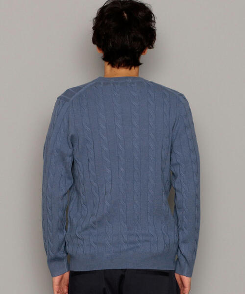 green label relaxing（グリーンレーベルリラクシング）の「CM WO/カシミヤ ケーブル クルー ニット（ニット/セーター・メンズ・モカ/ホワイト/ロイヤルブルー/ピンク/オレンジ系その他/ライトグレー/ダークグレー/ネイビー・LARGE/X-SMALL/SMALL/MEDIUM/X-LARGE）」の15枚目の写真