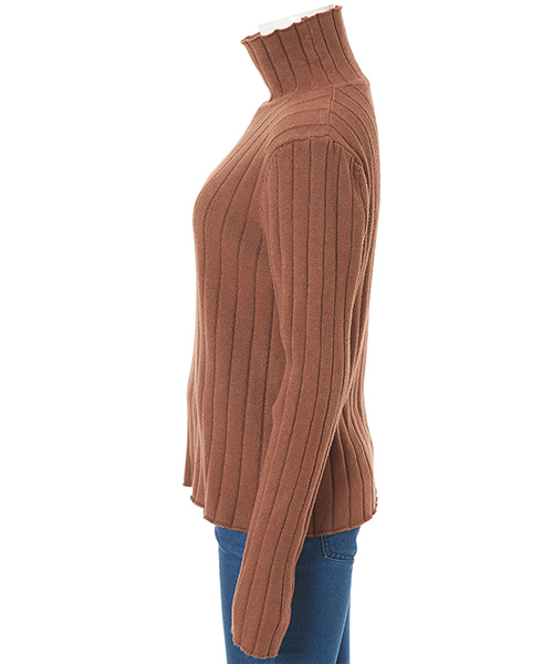 fifth（フィフス）の「ハイネックリブニット（ニット/セーター・レディース・ブラック/ベージュ/ブラウン・MEDIUM）」の8枚目の写真