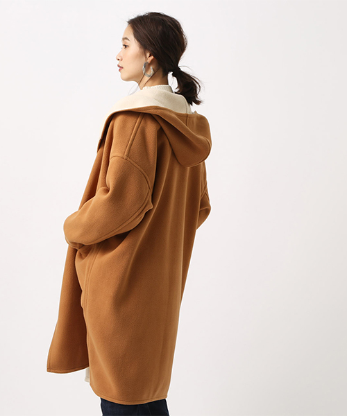 AZUL by moussy（アズールバイマウジー）の「フリースリバーシブルフードコート（その他アウター・レディース・グレー系その他/キャメル/ブラック・MEDIUM/SMALL）」の18枚目の写真