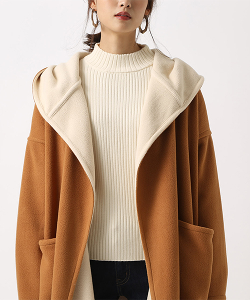 ●残り1点● AZUL by moussy/フリースリバーシブルフードコート/S AZUL BY MOUSSY フリースリバーシブルフードコート ブラック