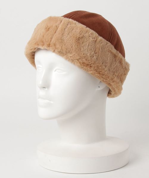 Fun & Daily（ファンアンドデイリー）の「F&D : フェイクムートンボアキャップ（キャップ・レディース・グレー/ブラウン・FREE）」の4枚目の写真