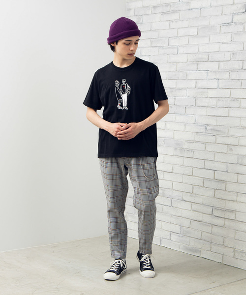 WEGO（ウィゴー）の「WEGO/ヒューマンペンシルTシャツ（Tシャツ/カットソー・メンズ・ホワイト/ブラック/ブラック系その他/ホワイト系その他・SMALL/MEDIUM/LARGE）」の6枚目の写真