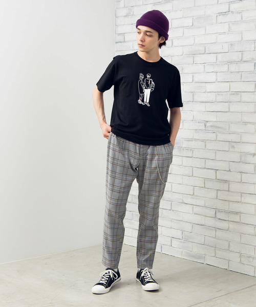 WEGO（ウィゴー）の「WEGO/ヒューマンペンシルTシャツ（Tシャツ/カットソー・メンズ・ホワイト/ブラック/ブラック系その他/ホワイト系その他・SMALL/MEDIUM/LARGE）」の13枚目の写真