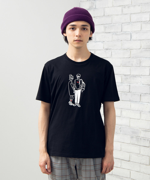 WEGO（ウィゴー）の「WEGO/ヒューマンペンシルTシャツ（Tシャツ/カットソー・メンズ・ホワイト/ブラック/ブラック系その他/ホワイト系その他・SMALL/MEDIUM/LARGE）」の11枚目の写真