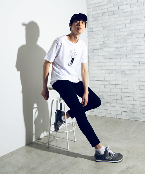 WEGO（ウィゴー）の「WEGO/ヒューマンペンシルTシャツ（Tシャツ/カットソー・メンズ・ホワイト/ブラック/ブラック系その他/ホワイト系その他・SMALL/MEDIUM/LARGE）」の19枚目の写真