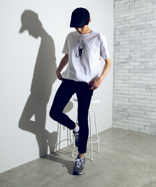WEGO（ウィゴー）の「WEGO/ヒューマンペンシルTシャツ（Tシャツ/カットソー・メンズ・ホワイト/ブラック/ブラック系その他/ホワイト系その他・SMALL/MEDIUM/LARGE）」の20枚目の写真