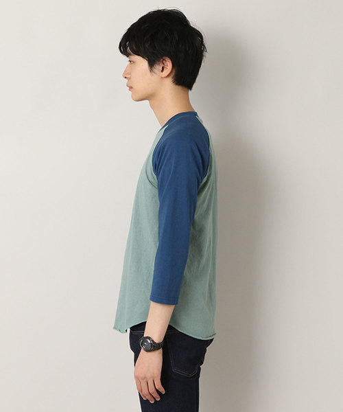 Good On(グッドオン)の「コンビベースボールTシャツ COMBI BASEBALL TEE GOLT1906(Tシャツ/カットソー・メンズ・ブラック/グリーン・MEDIUM/LARGE)」の12枚目の写真