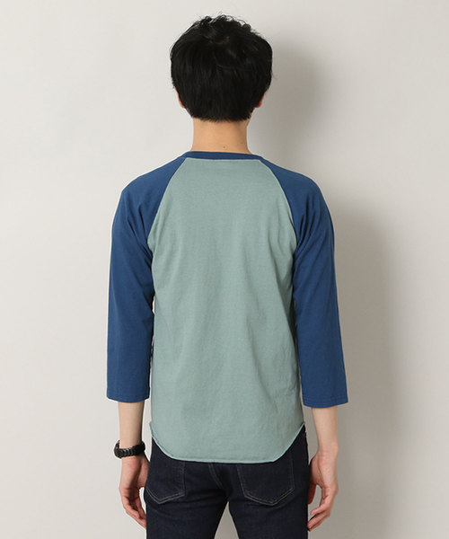 Good On(グッドオン)の「コンビベースボールTシャツ COMBI BASEBALL TEE GOLT1906(Tシャツ/カットソー・メンズ・ブラック/グリーン・MEDIUM/LARGE)」の11枚目の写真