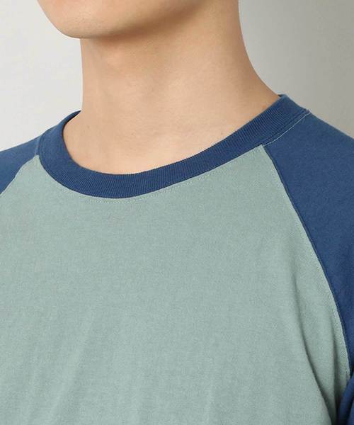 Good On(グッドオン)の「コンビベースボールTシャツ COMBI BASEBALL TEE GOLT1906(Tシャツ/カットソー・メンズ・ブラック/グリーン・MEDIUM/LARGE)」の10枚目の写真