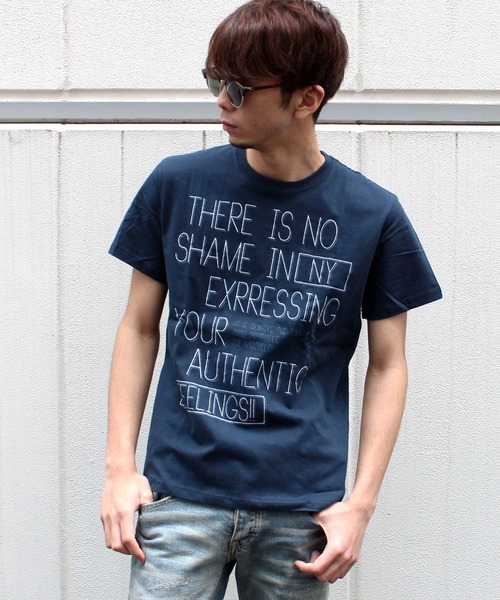 SHISKY（シスキー）の「クルーネック半袖プリントTシャツ（Tシャツ/カットソー・メンズ・ネイビー/ピンク・LL/M/L）」の12枚目の写真