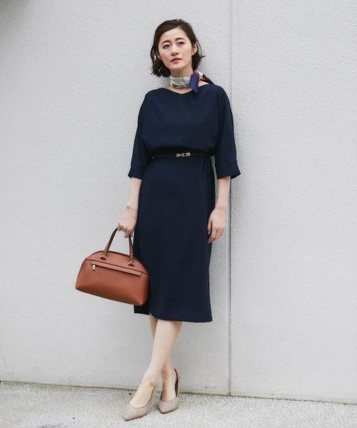 12Twelve Agenda（トゥエルブ　アジェンダ）の「ドルマンタイトワンピース（ワンピース・レディース・ネイビー/ブルー/キャメル・M）」の11枚目の写真