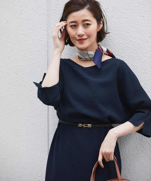 12Twelve Agenda（トゥエルブ　アジェンダ）の「ドルマンタイトワンピース（ワンピース・レディース・ネイビー/ブルー/キャメル・M）」の8枚目の写真