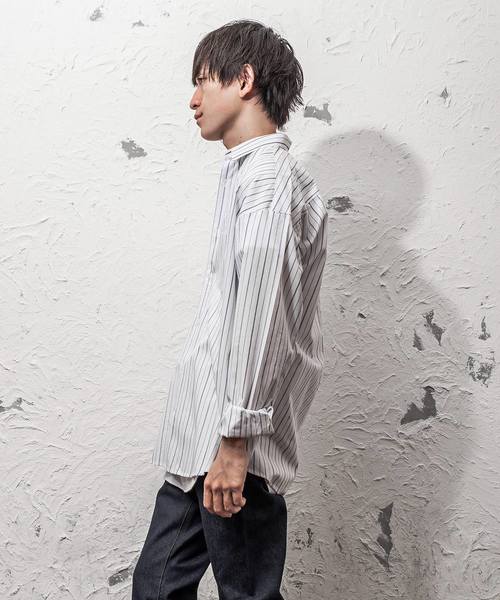 MinoriTY（マイノリティ）の「長袖BIGシャツ/ブロードストライプ（シャツ/ブラウス・メンズ・ホワイト系その他/ベージュ系その他/ブルー系その他/ブルー系その他2・M/L）」の16枚目の写真