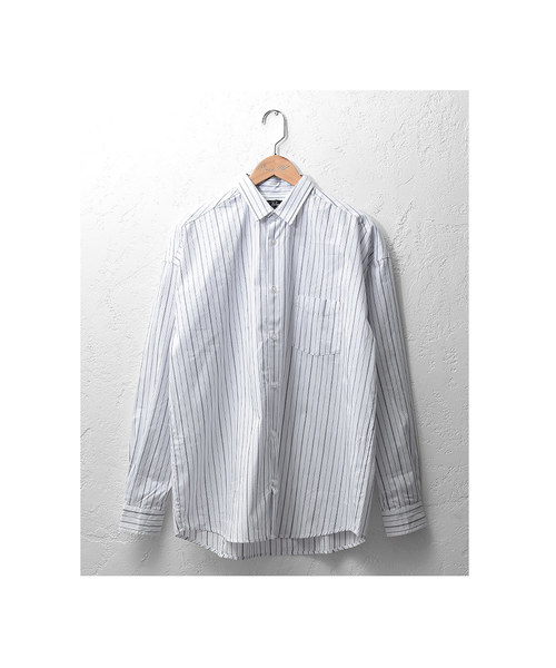 MinoriTY（マイノリティ）の「長袖BIGシャツ/ブロードストライプ（シャツ/ブラウス・メンズ・ホワイト系その他/ベージュ系その他/ブルー系その他/ブルー系その他2・M/L）」の5枚目の写真