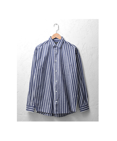 MinoriTY（マイノリティ）の「長袖BIGシャツ/ブロードストライプ（シャツ/ブラウス・メンズ・ホワイト系その他/ベージュ系その他/ブルー系その他/ブルー系その他2・M/L）」の15枚目の写真