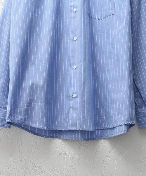 MinoriTY（マイノリティ）の「長袖BIGシャツ/ブロードストライプ（シャツ/ブラウス・メンズ・ホワイト系その他/ベージュ系その他/ブルー系その他/ブルー系その他2・M/L）」の10枚目の写真