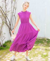 archives | シャーリングNティアードマキシドレス(ワンピース)