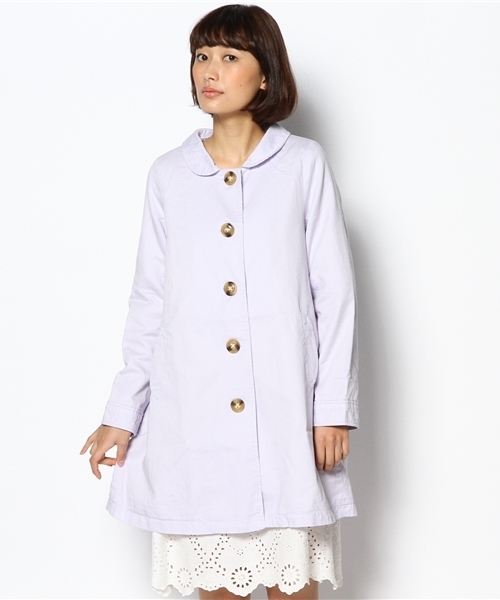 earth music&ecology（アースミュージックアンドエコロジー）の「Ａラインスプリングコート（トレンチコート・レディース・ベージュ/ミント/ネイビー/ラベンダー/ピンク・SMALL/MEDIUM）」の5枚目の写真