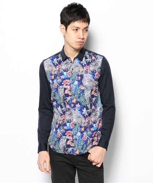 MIDWEST（ミッドウエスト）の「DIET  BUTCHER  SLIM  SKIN  レギュラー身頃プリント切替シャツ（シャツ/ブラウス・メンズ・ブラック/ダークブルー・1）」の12枚目の写真