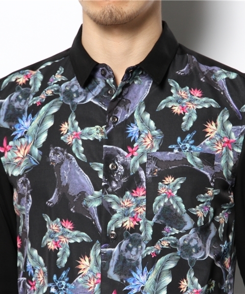 MIDWEST（ミッドウエスト）の「DIET  BUTCHER  SLIM  SKIN  レギュラー身頃プリント切替シャツ（シャツ/ブラウス・メンズ・ブラック/ダークブルー・1）」の7枚目の写真