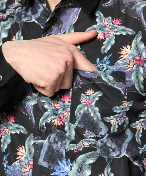 MIDWEST（ミッドウエスト）の「DIET  BUTCHER  SLIM  SKIN  レギュラー身頃プリント切替シャツ（シャツ/ブラウス・メンズ・ブラック/ダークブルー・1）」の5枚目の写真