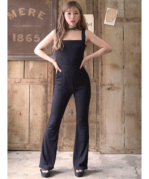 Darich(ダーリッチ)の「バックロゴテープリラックスAIO(つなぎ/オールインワン・レディース・ブラウン/ブラック・FREE)」の2枚目の写真