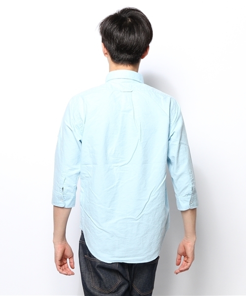 coen（コーエン）の「カラーオックスフォード7分袖BDシャツ（シャツ/ブラウス・メンズ・ライトピンク/ライトブルー・SMALL/MEDIUM/X-LARGE/LARGE/X-SMALL）」の4枚目の写真