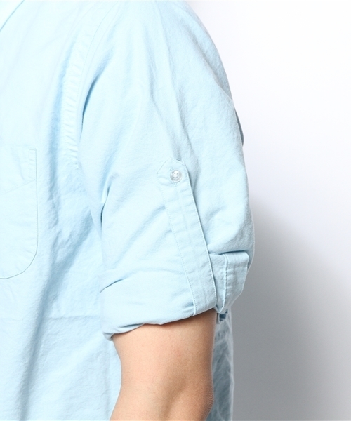 coen（コーエン）の「カラーオックスフォード7分袖BDシャツ（シャツ/ブラウス・メンズ・ライトピンク/ライトブルー・SMALL/MEDIUM/X-LARGE/LARGE/X-SMALL）」の8枚目の写真