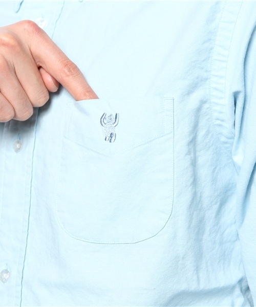 coen（コーエン）の「カラーオックスフォード7分袖BDシャツ（シャツ/ブラウス・メンズ・ライトピンク/ライトブルー・SMALL/MEDIUM/X-LARGE/LARGE/X-SMALL）」の7枚目の写真