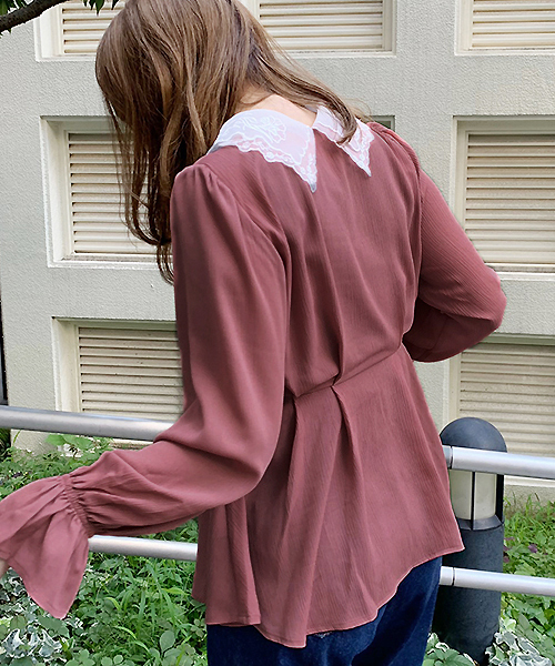 apres jour（アプレジュール）の「オーガンジーレース襟ブラウス【ZOZOTOWN限定アイテム】（シャツ/ブラウス・レディース・ベージュ/ピンク/ライトグリーン・フリー）」の17枚目の写真