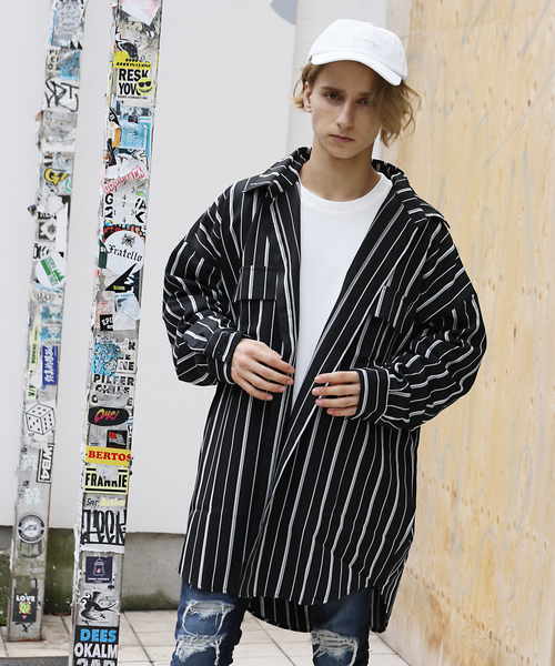Luv maison(ラブメゾン)の「LV ビッグシルエットミリタリーシャツBL/シャツジャケット(シャツ/ブラウス・メンズ・ホワイト/ブラック/ベージュ・M/L)」の3枚目の写真