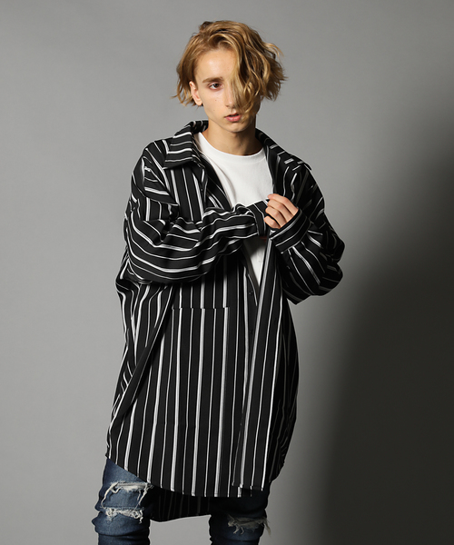 Luv maison(ラブメゾン)の「LV ビッグシルエットミリタリーシャツBL/シャツジャケット(シャツ/ブラウス・メンズ・ホワイト/ブラック/ベージュ・M/L)」の5枚目の写真