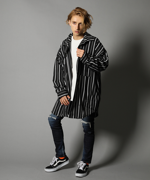 Luv maison(ラブメゾン)の「LV ビッグシルエットミリタリーシャツBL/シャツジャケット(シャツ/ブラウス・メンズ・ホワイト/ブラック/ベージュ・M/L)」の11枚目の写真