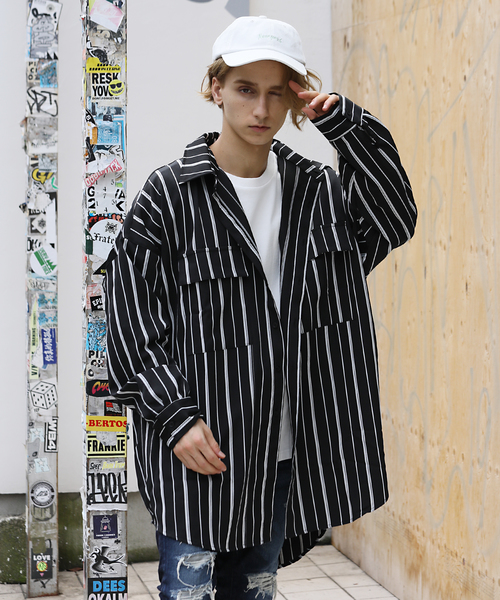 Luv maison(ラブメゾン)の「LV ビッグシルエットミリタリーシャツBL/シャツジャケット(シャツ/ブラウス・メンズ・ホワイト/ブラック/ベージュ・M/L)」の7枚目の写真