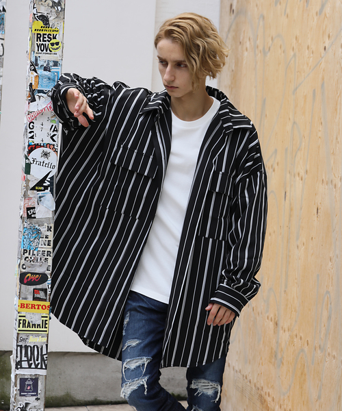 Luv maison(ラブメゾン)の「LV ビッグシルエットミリタリーシャツBL/シャツジャケット(シャツ/ブラウス・メンズ・ホワイト/ブラック/ベージュ・M/L)」の13枚目の写真