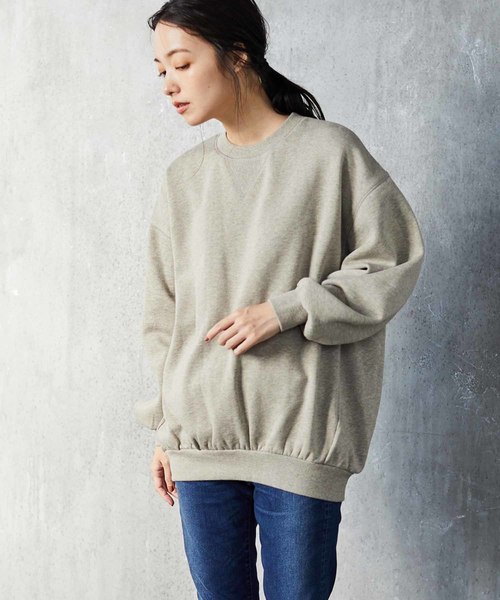 CRAFT STANDARD BOUTIQUE(クラフトスタンダードブティック)の「ガゼット付き裏毛ビッグプルオーバー*(Tシャツ/カットソー・レディース・ブラック/ベージュ系その他2/グリーン/アイボリー・M/L)」の1枚目の写真