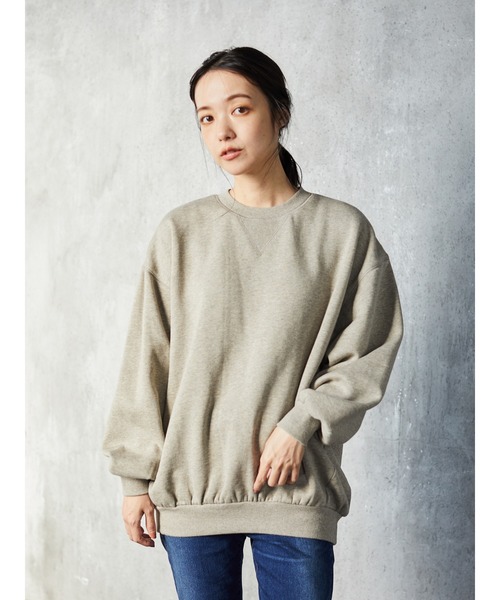 CRAFT STANDARD BOUTIQUE(クラフトスタンダードブティック)の「ガゼット付き裏毛ビッグプルオーバー*(Tシャツ/カットソー・レディース・ブラック/ベージュ系その他2/グリーン/アイボリー・M/L)」の6枚目の写真