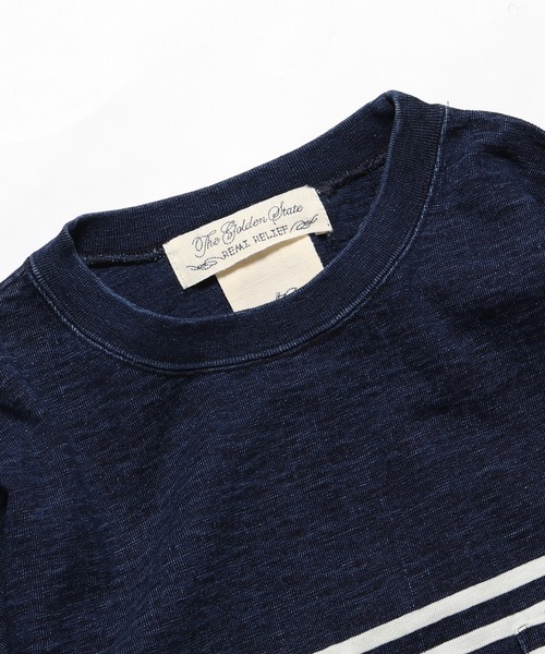 【極美品】REMIRELIEF レミレリーフ ロングＴシャツ インディゴボーダー 30％OFFREMI RELIEF（レミレリーフ） 16⁄2ボーダー