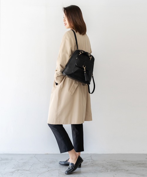 VitaFelice（ヴィータフェリーチェ）の「2wayリュックサック（バックパック/リュック・レディース・ブラック/グレー/キャメル/オレンジ/グリーン/アイボリー/ブラウン系その他/スモークピンク/ネイビー/レッド/グレー系その他/ベージュ系/ライトグレー/チャコール・FREE）」の17枚目の写真