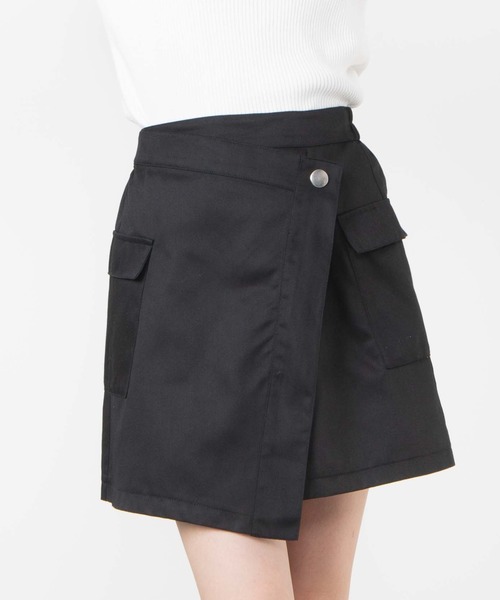 WEGO（ウィゴー）の「WEGO/ラップカーゴスカパン（スカート・レディース・ブラック/グリーン系その他2・FREE）」の2枚目の写真