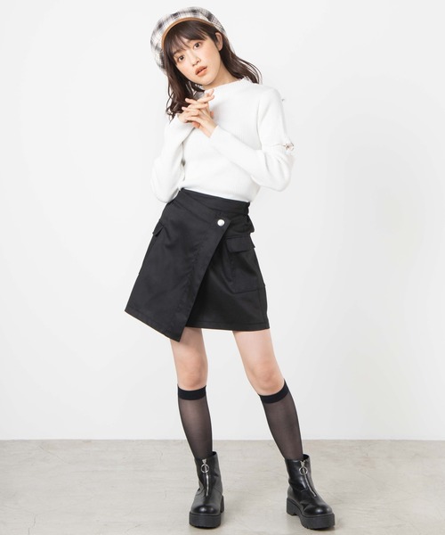 WEGO（ウィゴー）の「WEGO/ラップカーゴスカパン（スカート・レディース・ブラック/グリーン系その他2・FREE）」の16枚目の写真