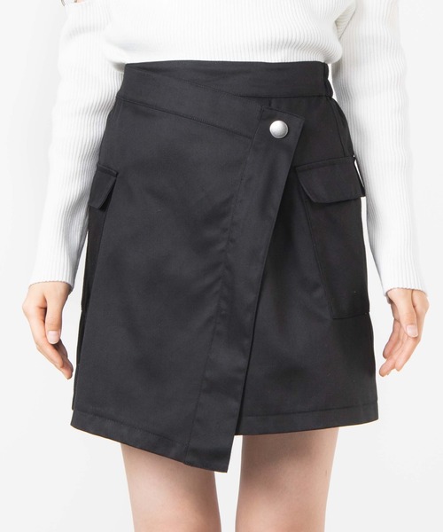 WEGO（ウィゴー）の「WEGO/ラップカーゴスカパン（スカート・レディース・ブラック/グリーン系その他2・FREE）」の7枚目の写真
