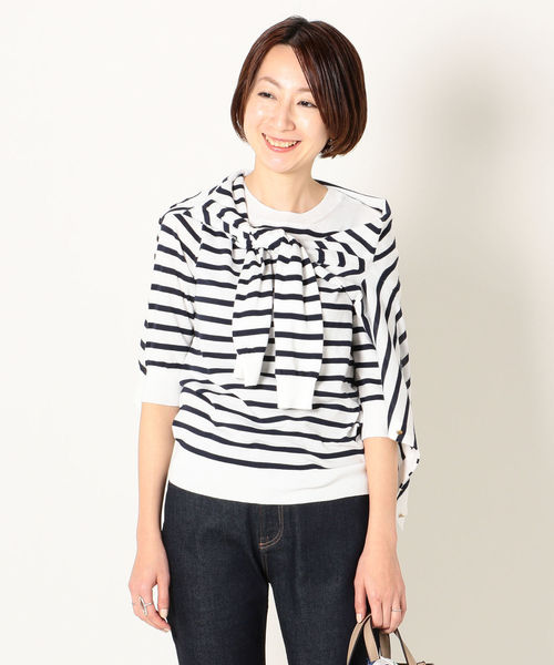 SHIPS any（シップス エニィ）の「SHIPS any:クルーネックニットプルオーバー◇（ニット/セーター・レディース・ブラック/ネイビー/ベージュ/オフホワイト/グリーン・38/36）」の5枚目の写真