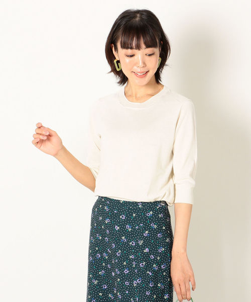 SHIPS any（シップス エニィ）の「SHIPS any:クルーネックニットプルオーバー◇（ニット/セーター・レディース・ブラック/ネイビー/ベージュ/オフホワイト/グリーン・38/36）」の2枚目の写真