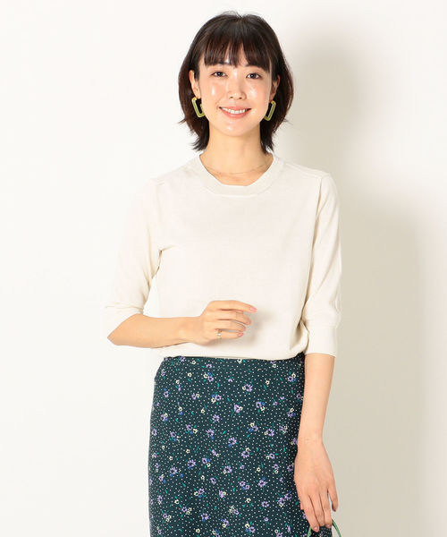 SHIPS any（シップス エニィ）の「SHIPS any:クルーネックニットプルオーバー◇（ニット/セーター・レディース・ブラック/ネイビー/ベージュ/オフホワイト/グリーン・38/36）」の6枚目の写真