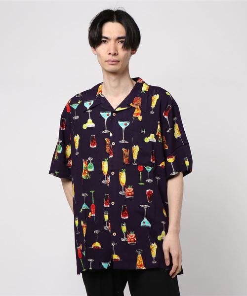 STYLEBLOCK（スタイルブロック）の「ビッグシルエットレーヨンアロハシャツ（シャツ/ブラウス・メンズ・ブラック/パープル/レッド/ブラック系その他/ベージュ系その他/ホワイト系その他3/ブラック系その他5/ブラック系その他6/ブラック系その他7/ブルー系その他2/ブルー系その他3/ブルー系その他4/ホワイト系その他2/ブルー系その他/ブラック系その他4/ブラック系その他2/ネイビー/ホワイト/ホワイト系その他/ベージュ/ブラック系その他3/グリーン・3L）」の21枚目の写真