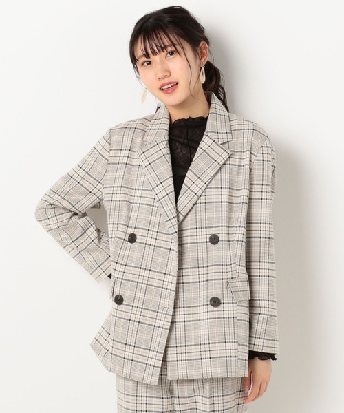 archives(アルシーヴ)の「【setupにも】チェック柄テーラードジャケット(テーラードジャケット・レディース・ブラウン/ベージュ/グレー・MEDIUM)」の3枚目の写真